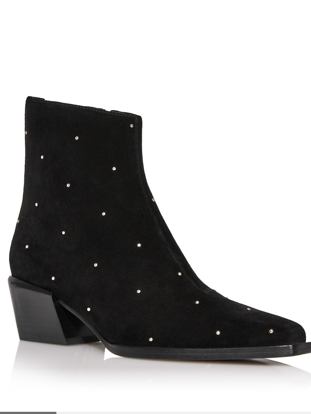 Rag & Bone Joni Studded Black Suede Ankle Boots w Block Heel Size 37.5 NIB